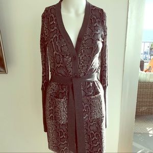 Roberto Cavalli Grey Reptile Print Dress xs